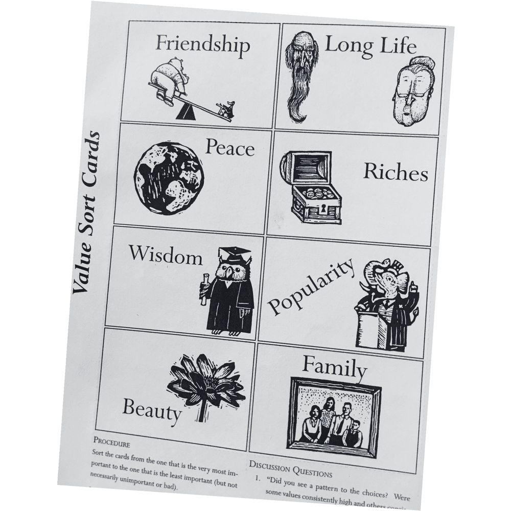 Value Sort Cards